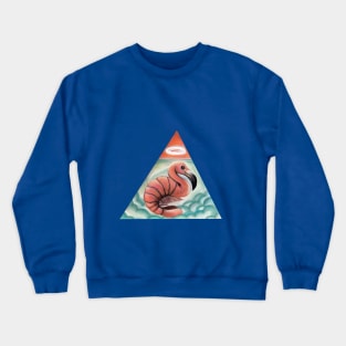 Pop Surrealism Flamingo Shrimp Illustration Crewneck Sweatshirt